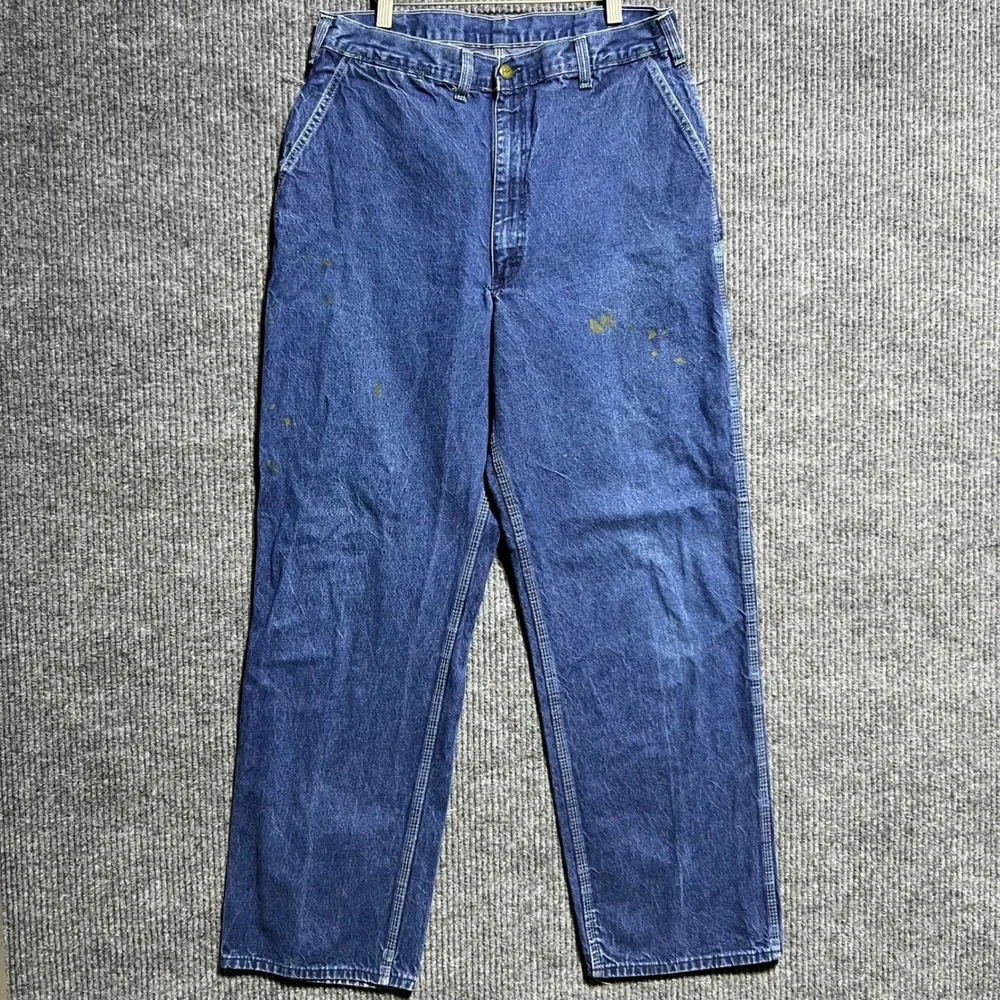 Vintage OshKosh Bgosh Carpenter Jeans Mens 34x32 Blue Union Made Sanforized USA